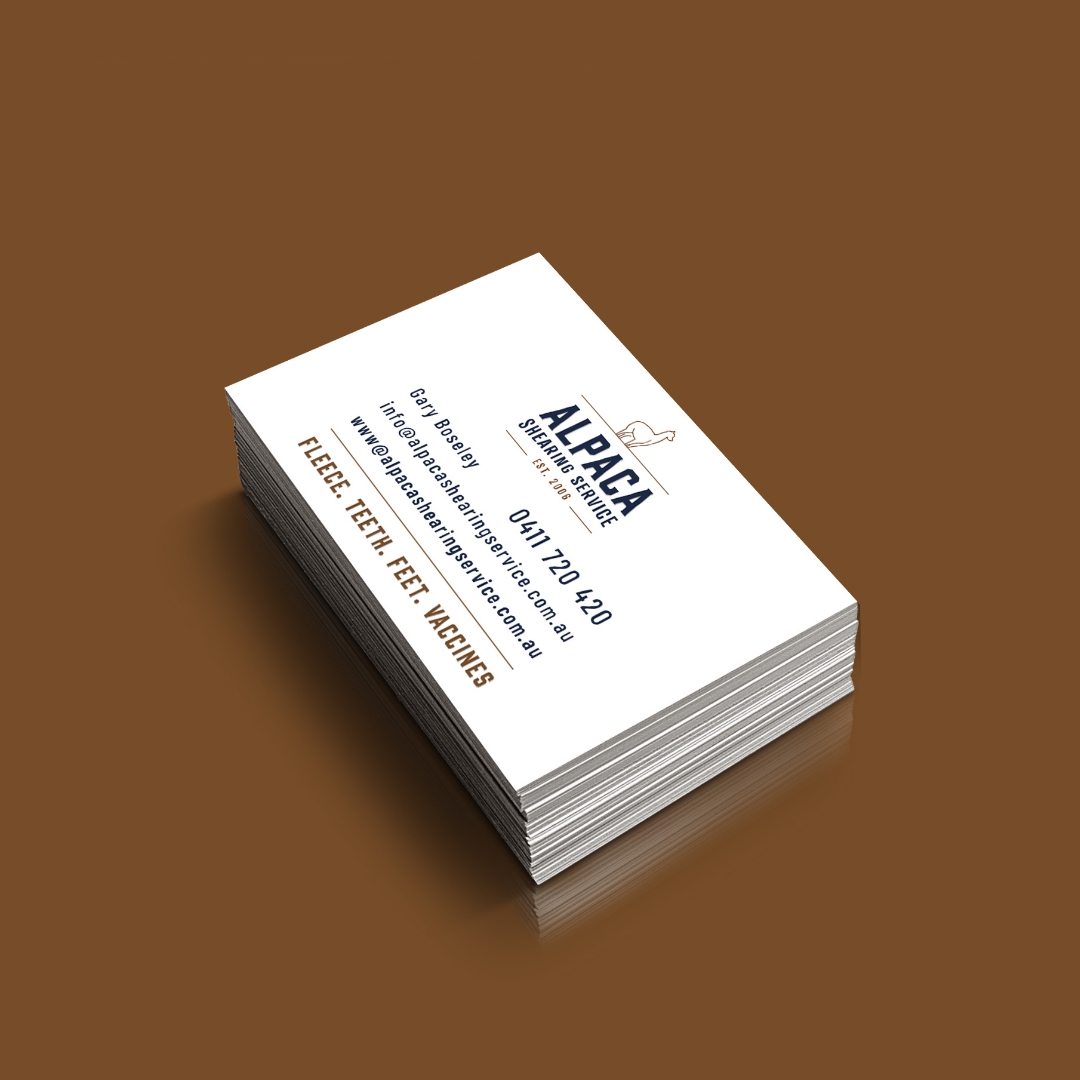 Alpaca Shearing Services - Business Card