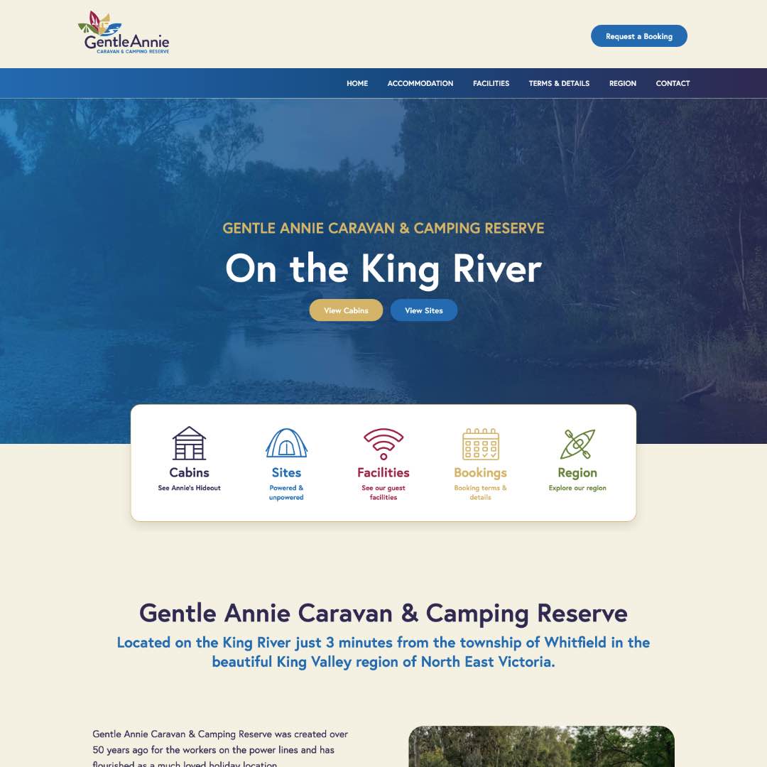 Gentle Annie Caravan & Camping Reserve - Website