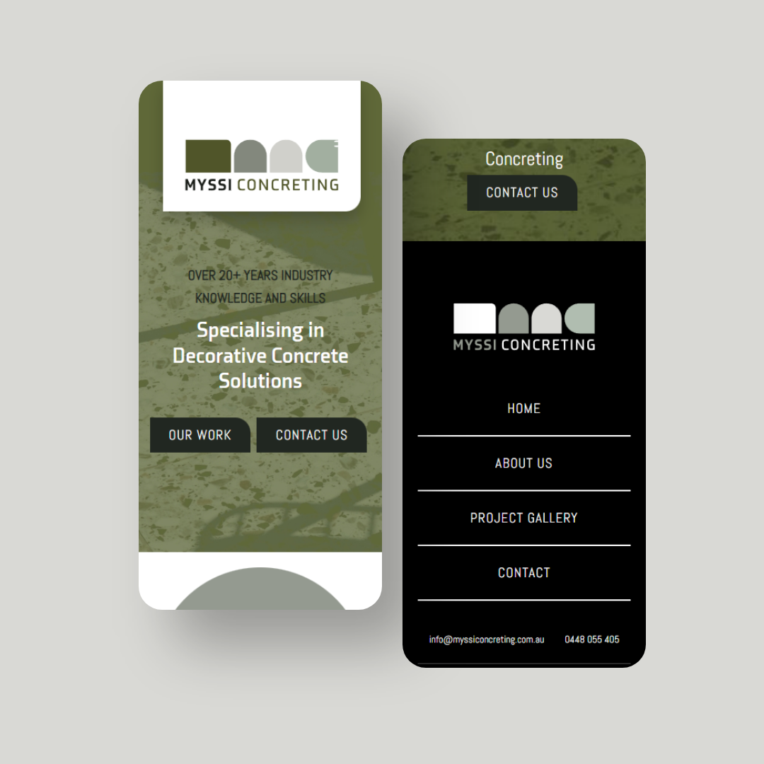 Myssi Concreting - Mobile Website