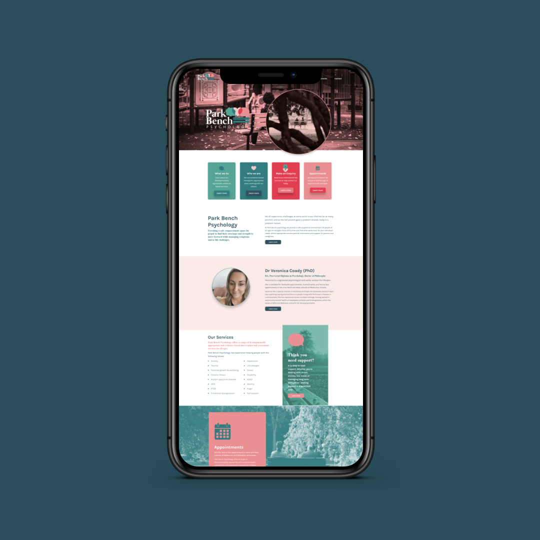 Park Bench Psychology - Mobile Website